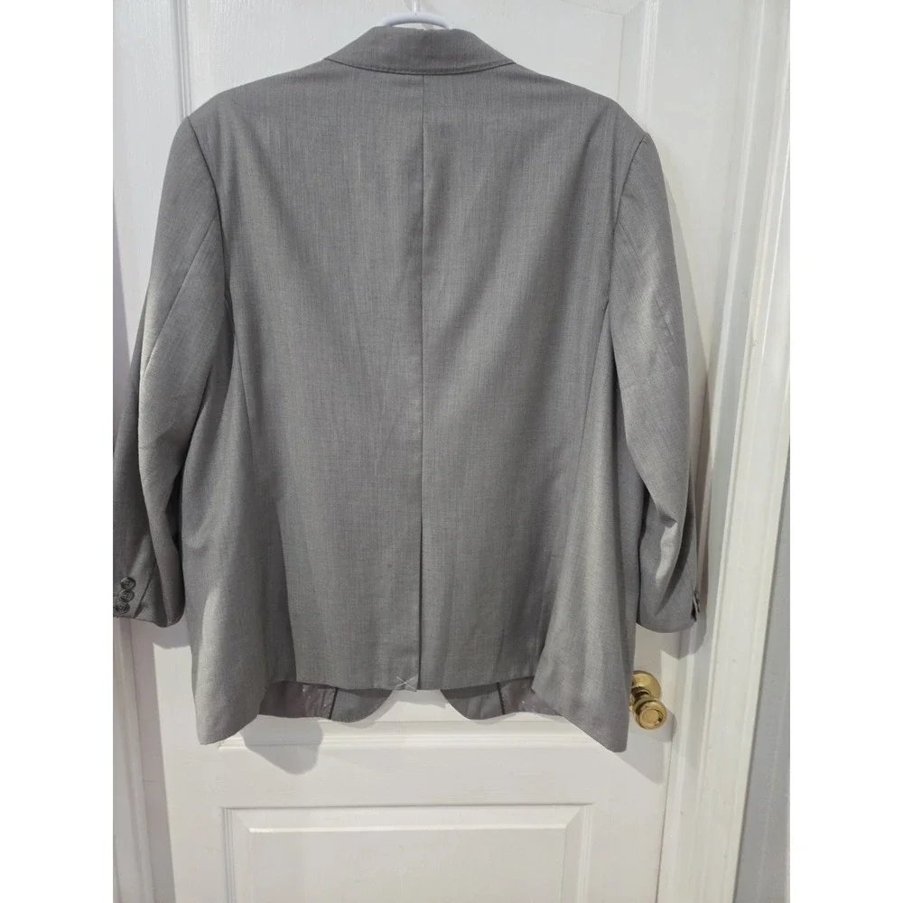 Perry Ellis Suit Jacket Gray 50 L Poly Blend
